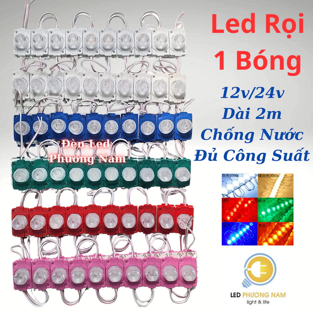 Led rọi mắt trâu, led hắt rọi lúp cao siêu sáng 1.5W điện áp DC12V - 24V (Vỉ 20 Bóng) (đủ wat)