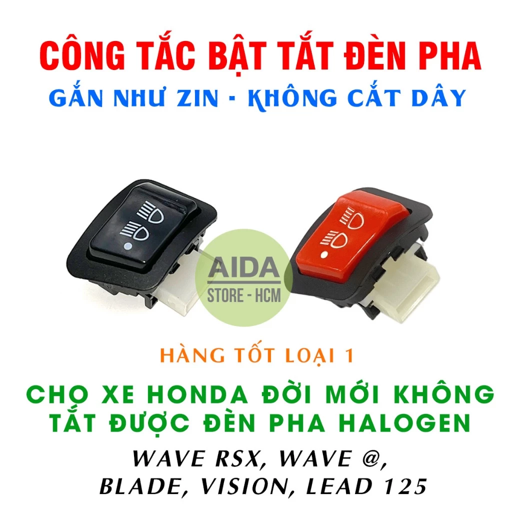 [RED] Công tắc 3 nấc bật tắt đèn pha cho xe Honda đời mới dùng bóng Halogen