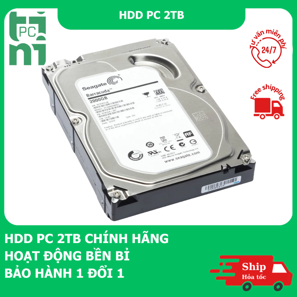 Ổ Cứng HDD PC 2TB và 3TB 3.5 Inch SATA Tốc Độ Cao Tháo Máy Sức Khỏe 100% Tặng Cáp + Ốc