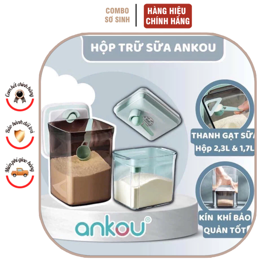 Hộp đựng sữa bột ANKOU Bar rot chống ẩm trữ sữa cho bé hút chân không hiệu quả