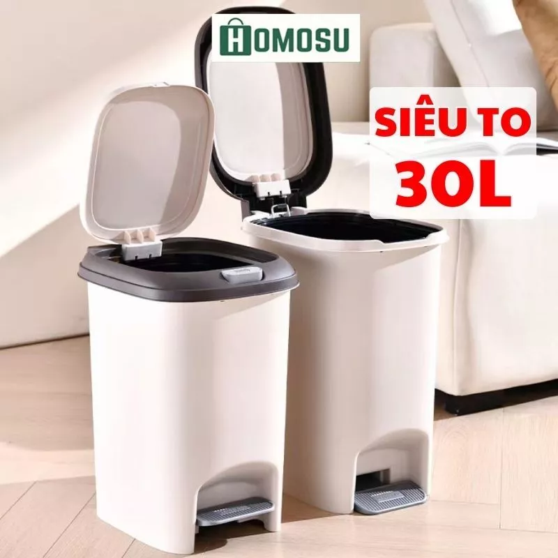 Thùng Rác Đạp Chân Lên Tới 30L, Thùng Đựng Rác Có Nắp Đậy, Thùng Đựng Rác Văn Phòng TR021