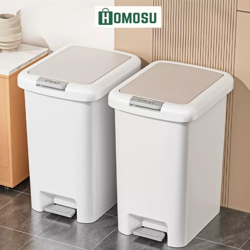 Thùng Rác Chữ Nhật 8L, 10L, 12L, 15L, Thùng Rác Đạp Chân, Thùng Đựng Rác Có Nắp Chống Mùi TR020