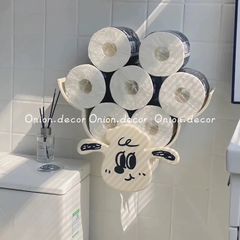 Kệ để giấy vệ sinh treo tường hình cừu đáng yêu