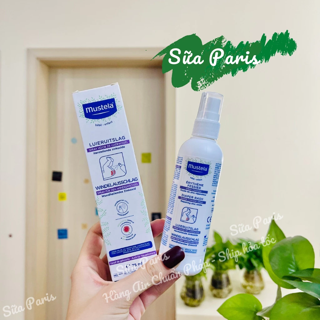 Dung dịch xịt hăm Mustela Spray change giúp mông bé hết hăm, khô thoáng, tiện lợi của pháp_Sữa Paris Aderma
