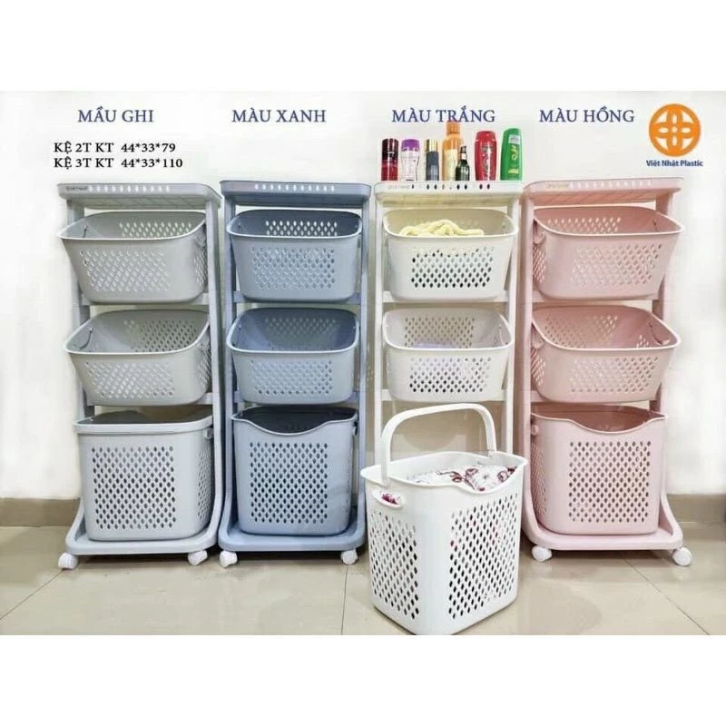 (NEW) Kệ đựng đồ đa năng 3 , 4 tầng có bánh xe việt nhật ( LOẠI 1 )