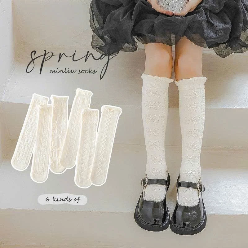 Tất/Vớ Đùi Cho Bé Gái Chubby Store - Tất Đùi Màu Trắng Cho Bé Gái 3-8 Tuổi