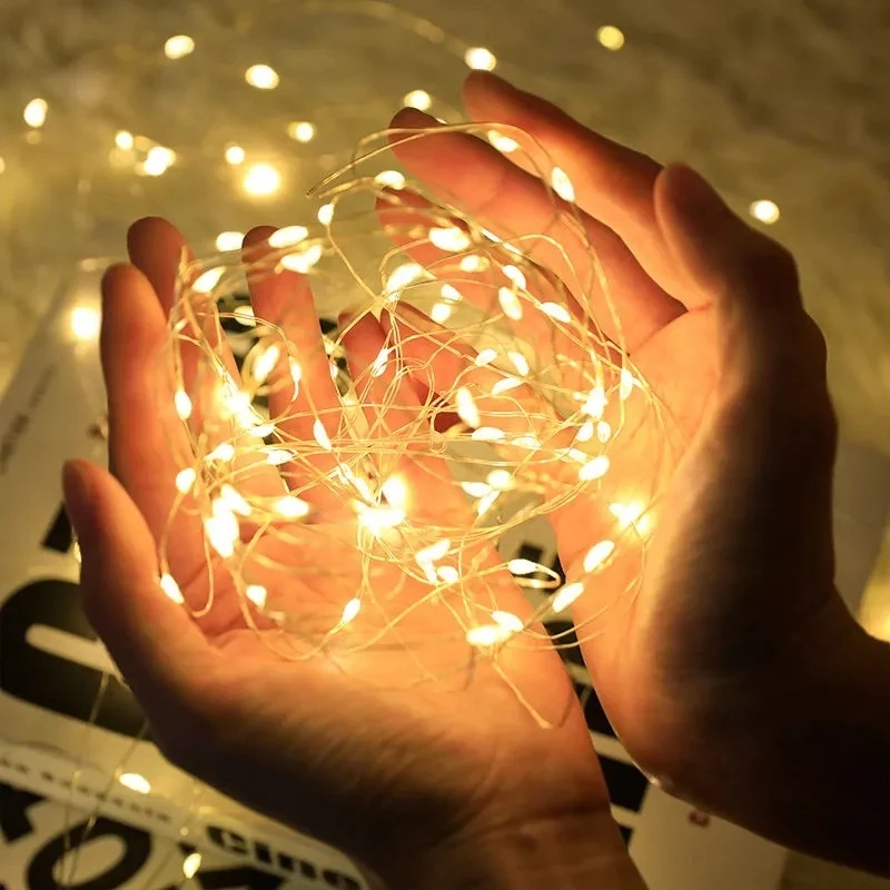 Dây đèn led trang trí fairylight đom đóm có sẵn pin cúc thay thế trang trí đèn trung thu, giỏ quà, đồ handmate....