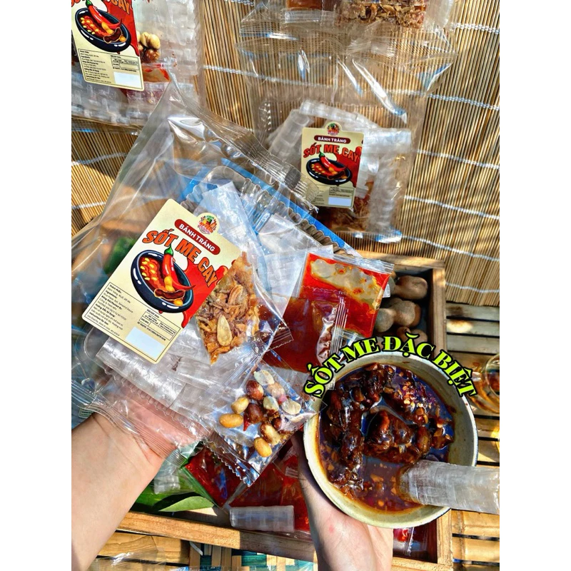 Bánh Tráng Sốt Me hành phi Ớt rim