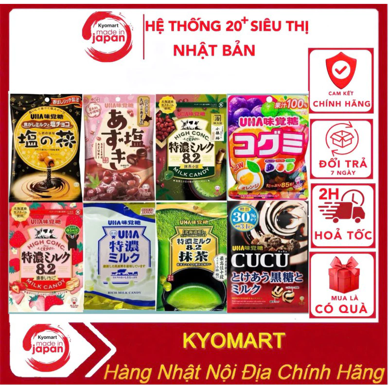 Tổng Hợp Các Loại Hot Hit Nội Đia Nhật Bản - Kẹo UHA, Morinaga, Meito, Kanro, Hi-Chew, Meiji,.