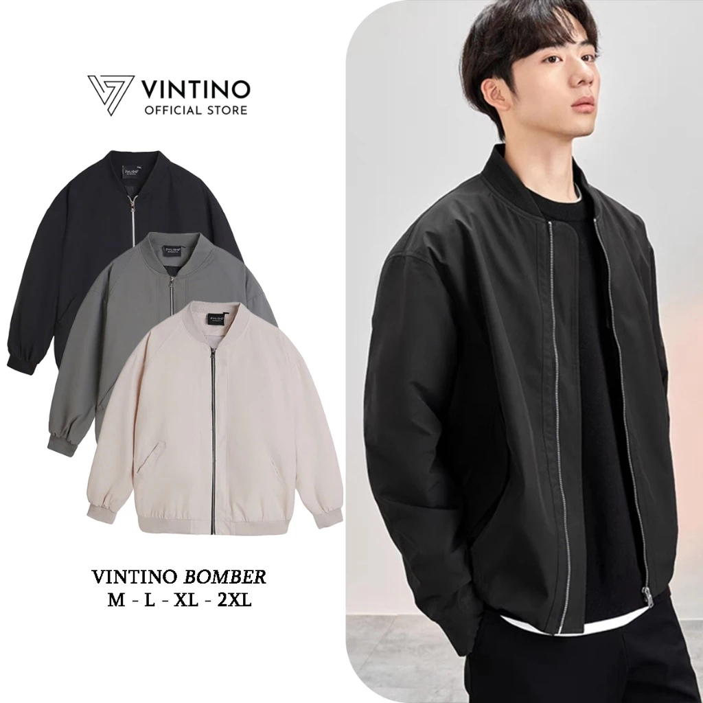 Áo Khoác Bomber Dù Hai Lớp Nam Nữ Chống Nước Cản Gió Có Túi Trong Menwear Jacket VINTINO BOMBER01