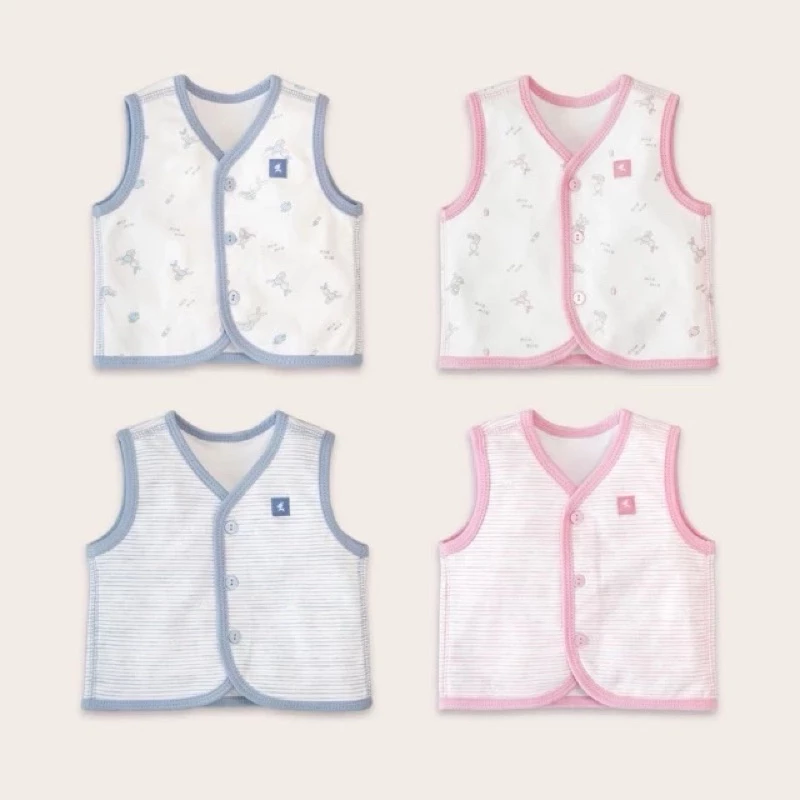 Gi lê sơ sinh Miomio cotton 2 lớp Mio ( Áo ghi lê gile sơ sinh )