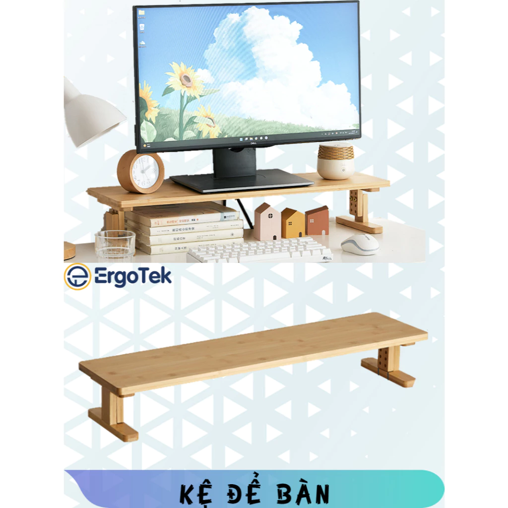 EP48 Kệ để màn hình máy tính - Kệ để bàn - Kệ để đồ bàn làm việc - Gỗ MDF - Ergotek EP42 EP44 EP46