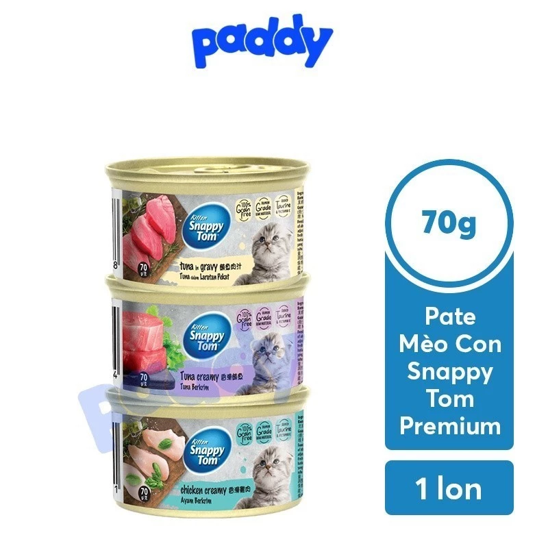 Pate Mèo Con Snappy Tom Premium Kitten (Lon 70g)