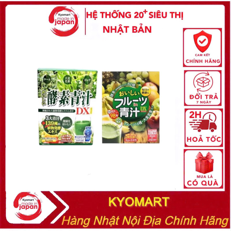 Bột Nước Ép Trái Cây Tươi Rau Củ Tổng Hợp 98 Loại Trái Cây Nhật Bản