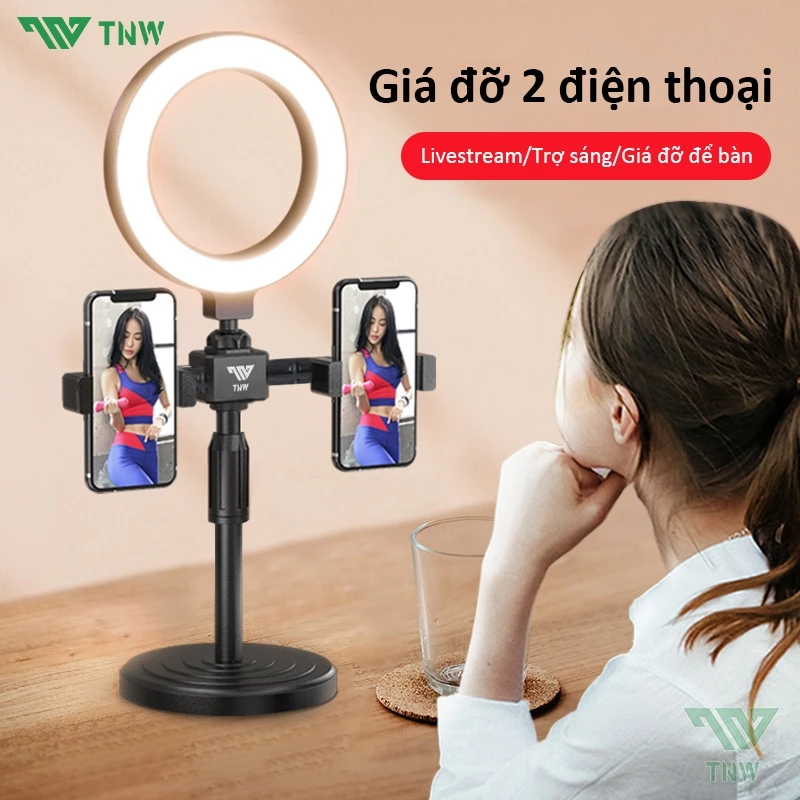 TNW Bộ sản phẩm Đèn Livestream Để Bàn,Make Up Trang Điểm, Chụp Ảnh, Bán Hàng Online,Đèn Livestream