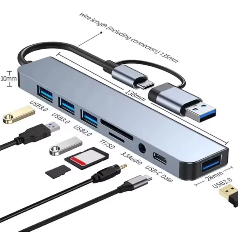 HUB Type C và HUB USB 3.0 tốc độ cao TEKKIN cổng chia usb mở rộng