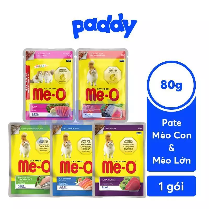 Pate Cho Mèo Con & Mèo Lớn Me-O Wet 80g