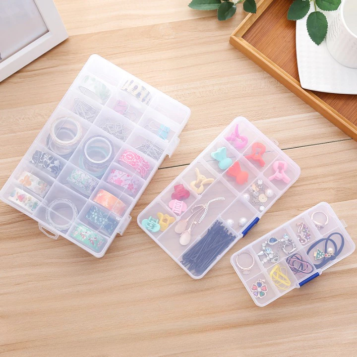 Hộp Nhựa 12 Ngăn Nhỏ Có Nắp Đậy Trong Suốt Hộp Nhựa Nhiều Ngăn Đựng Móng Nail, Linh Kiện, Phụ Liệu