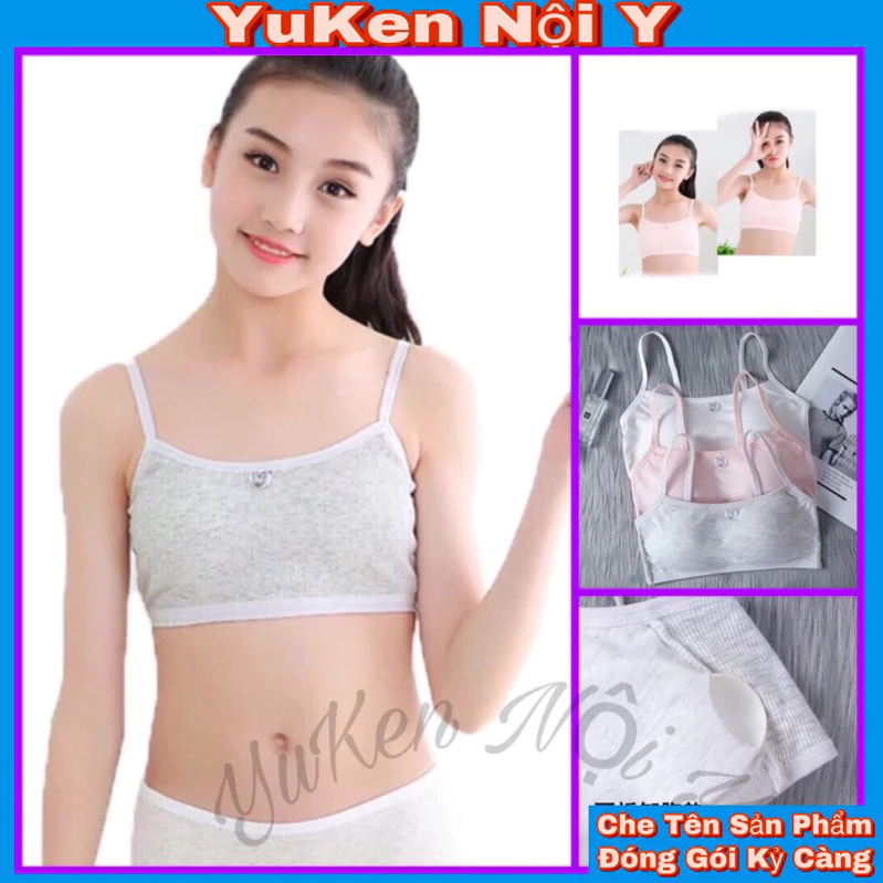 💟Áo HS Thỏ-Lót Nữ Học Sinh💟 [35kg>45kg]-Áo Bra 2 Dây Có Mút Tháo Rời Co Giản 4 Chiều Siêu Êm Cho Các Bé