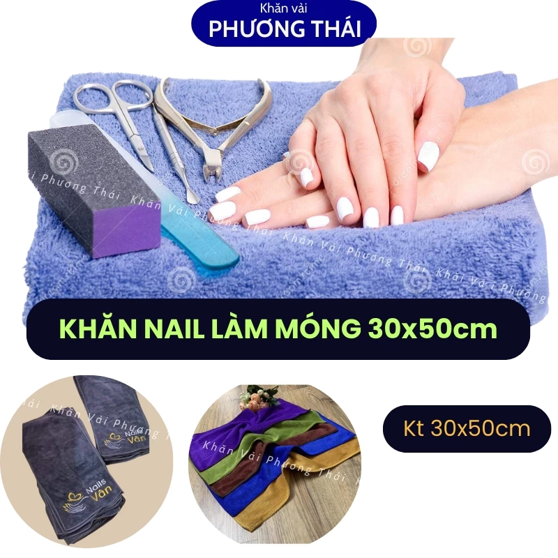 Khăn nail, khăn làm móng siêu mềm, hình chữ nhật - kích thước 30*50cm