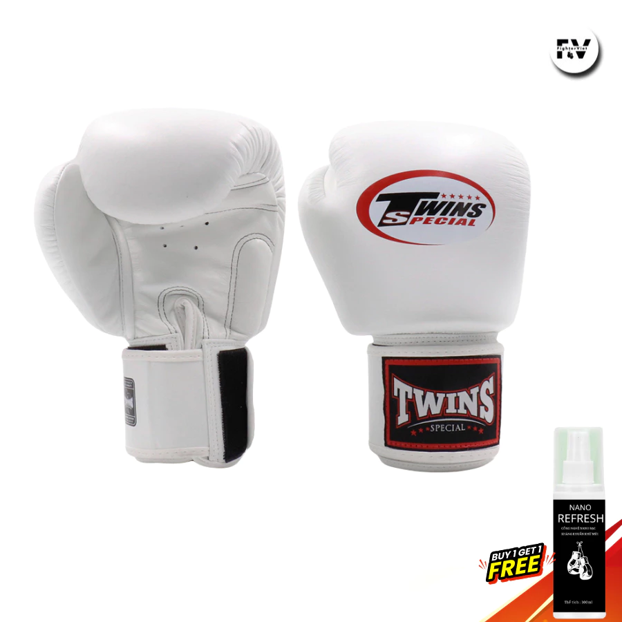 Găng Boxing Twins BGVL3 Velcro Gloves – Trắng