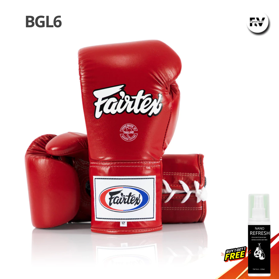 Găng Boxing Fairtex Buộc Dây BGL6 Pro Leather - Locked Thumb