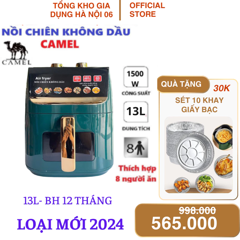 Nòi chiên không dầu 13 lít khoang kinh cao cấp bảo hành 12 tháng-[ TongkhoHN06]