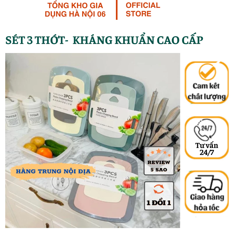 Sét 3 thớt kháng khuẩn ( Loại 1)- TongkhogiadungHN06