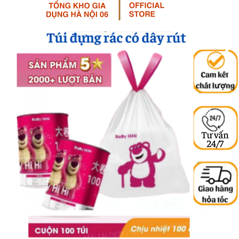 Túi đựng rác siêu dai 100 túi- TongkhogiadungHN06