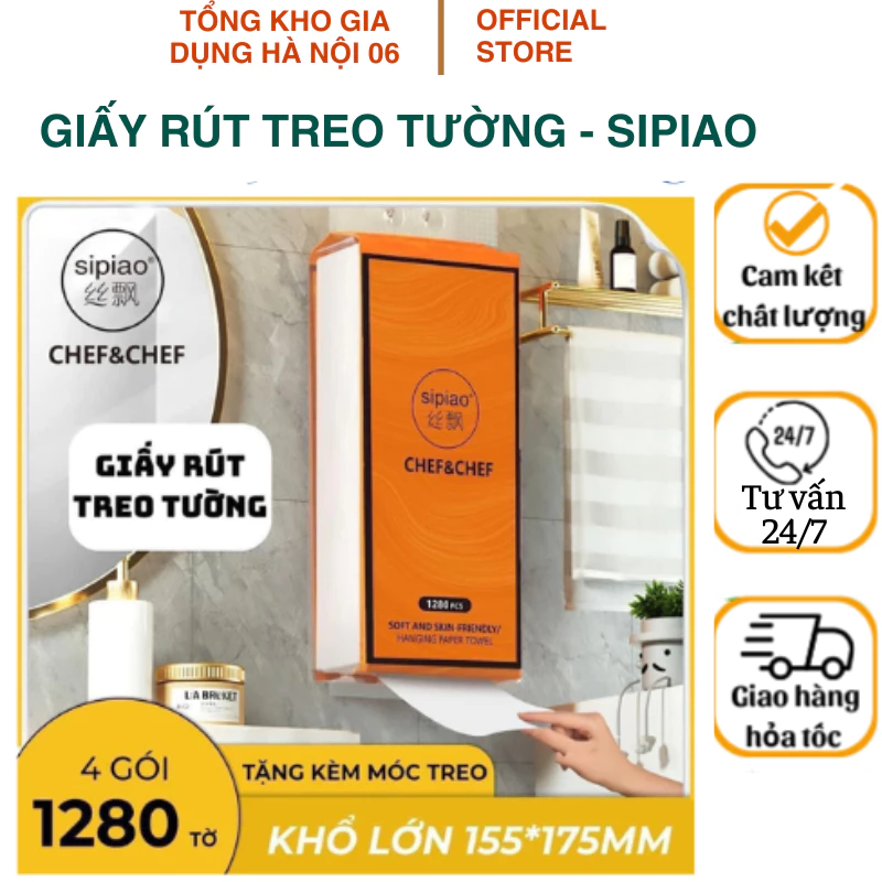Thùng 4 túi giấy rút Sipiao Chef&Chef 1280 tờ- TongkhogiadungHN06