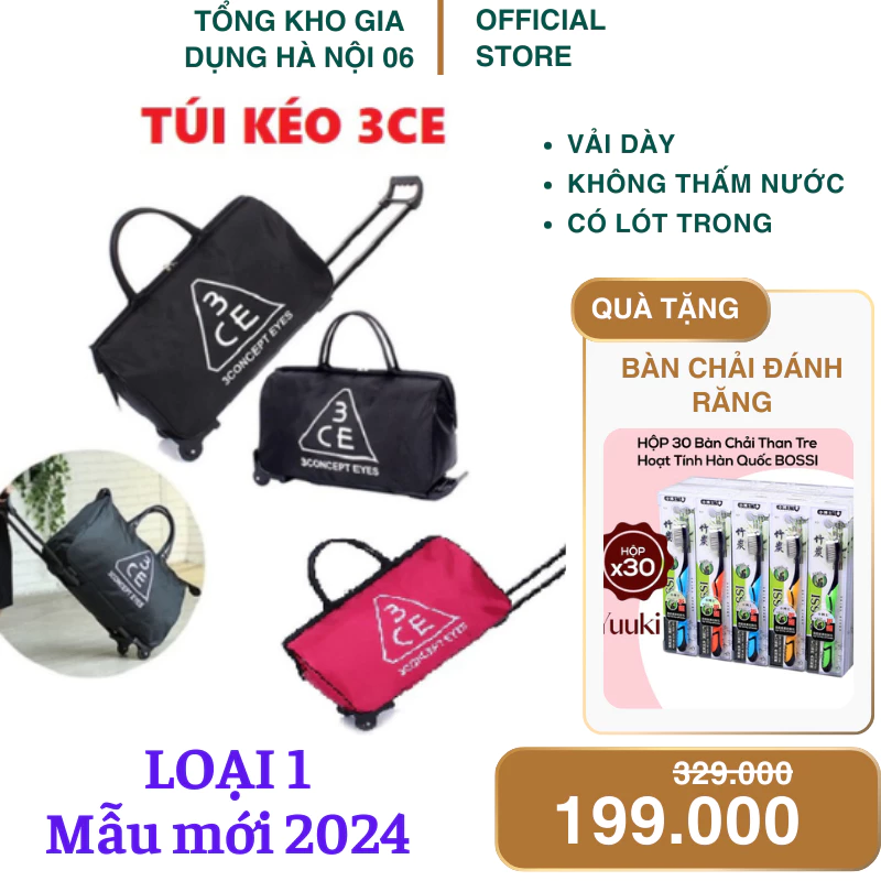Túi kéo du lịch có bánh xe tiện dụng Size to/ vali kéo du lịch/ túi kéo/ Vali kéo du lịch 3CE đủ mầu