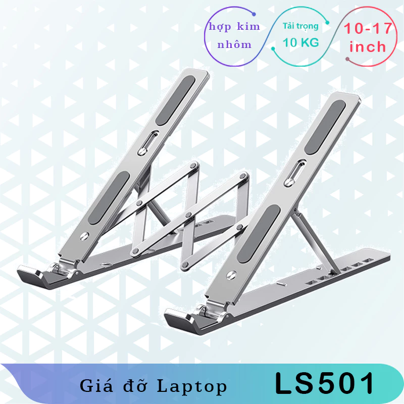 LS501 – Giá đỡ Laptop – Laptop Stand – Laptop Macbo.ok Ip.ad ….Hợp kim nhôm – Tản nhiệt – Gấp gọn