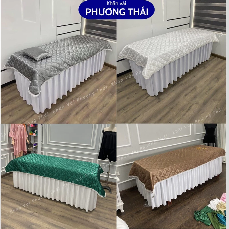 Tấm phủ giường spa lụa cao cấp, tấm trải giường, drap giường spa, giường mi, phun xăm KT 110*220cm