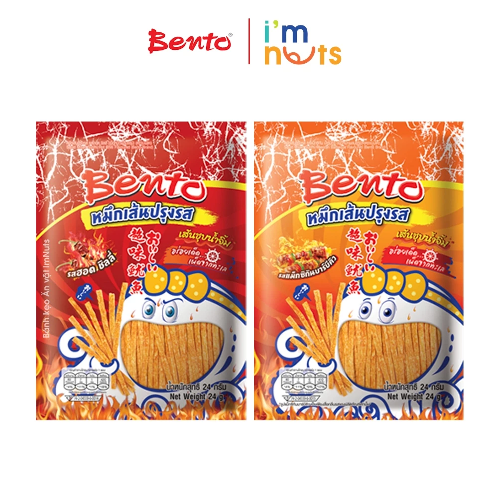 Snack Mực Bento Thái Lan Sợi Ớt Cay Và Sợi Mexican BBQ Gói Lớn