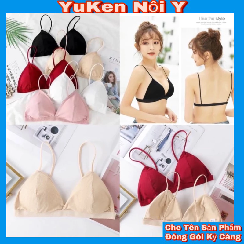 Áo Bra Nữ 2 Dây Cotton Gâm Tăm,Áo Lót Nữ Dạng Chui Màu Cực Sang