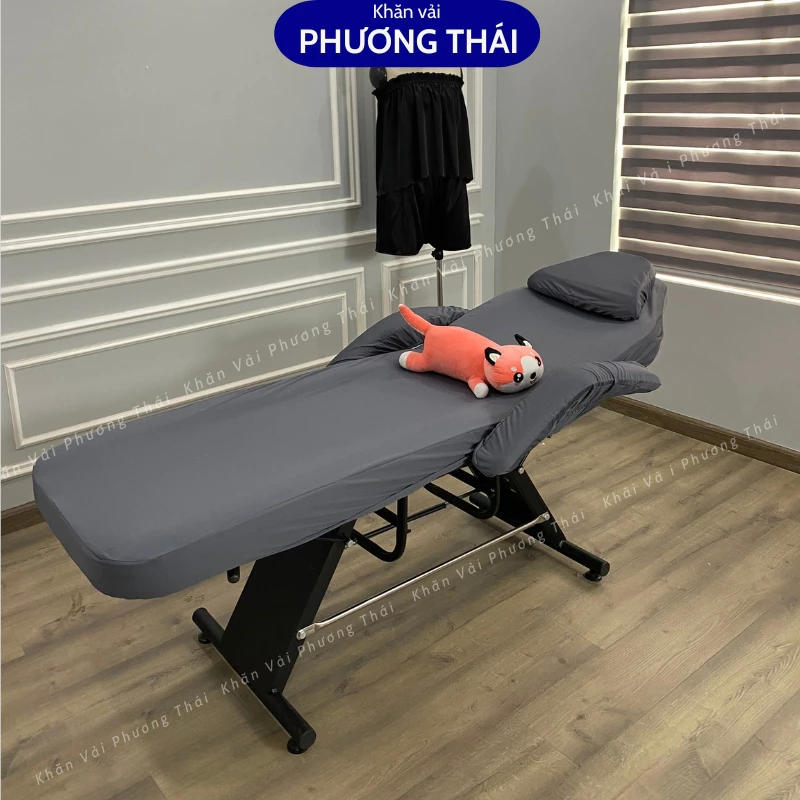 Ga/drap bọc giường tiêm, ga giường phun xăm vải thun lạnh, bo chun xung quanh kt 61.182