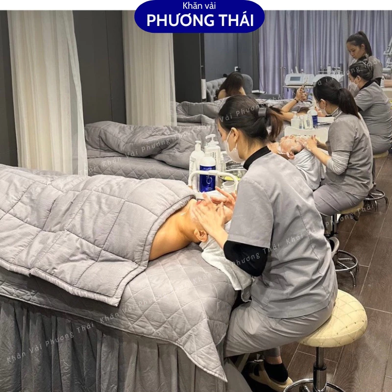 Chăn đắp spa 2 lớp, vải cotton trần bông, kt 120*180cm