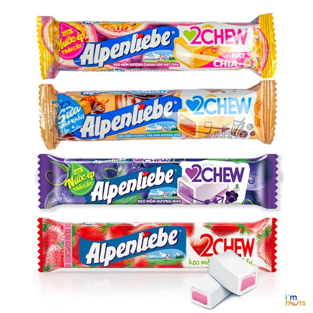 Combo 5 Thỏi Kẹo Mềm Alpenliebe 2Chew Đủ Vị