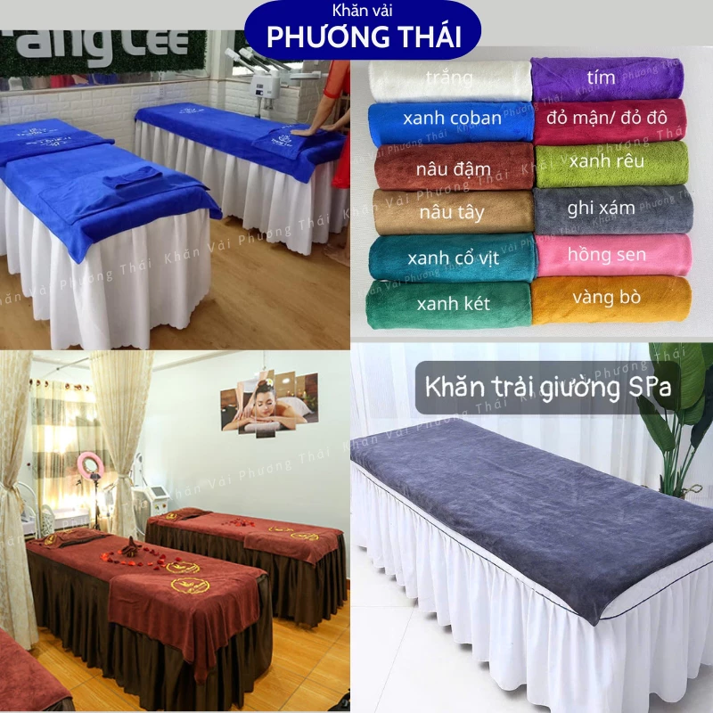 Khăn trải giường spa, khăn đắp spa KT 90.190cm, LOẠI DÀY, mềm mịn