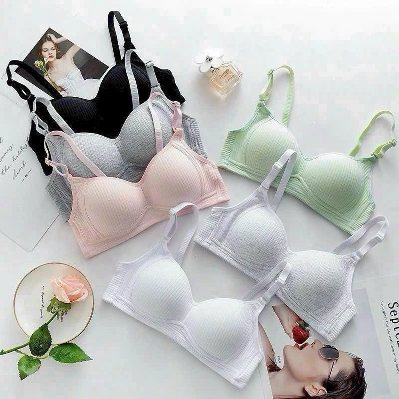 Áo lót, áo ngực Nữ cotton không gọng, đệm mỏng, áo lót mỏng học sinh_09