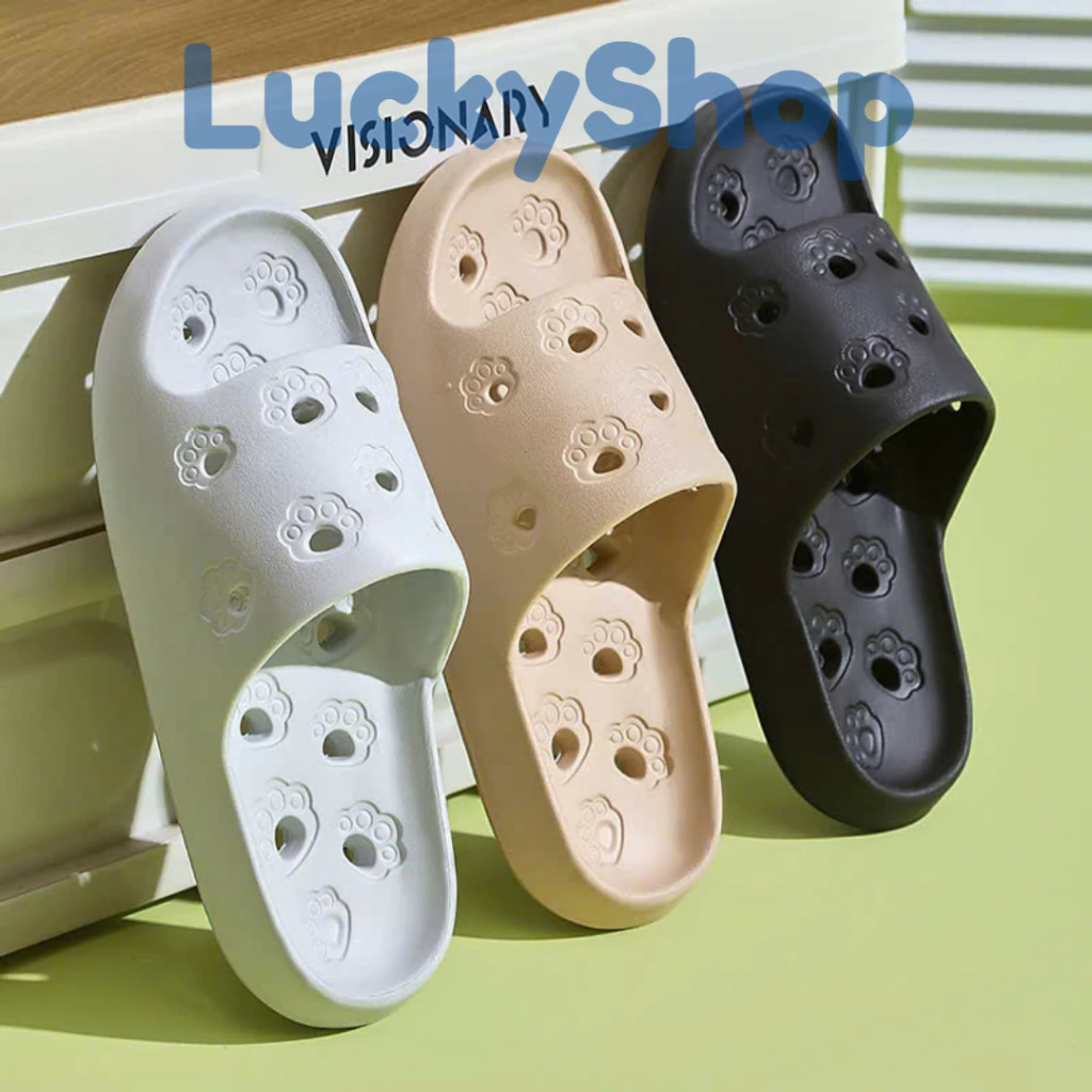 Dép Xốp Lỗ Chân Mèo Cute Thoáng Khí EVA Đi Trong Nhà, Nhà Tắm Nhà Vệ Sinh Không Thấm Nước