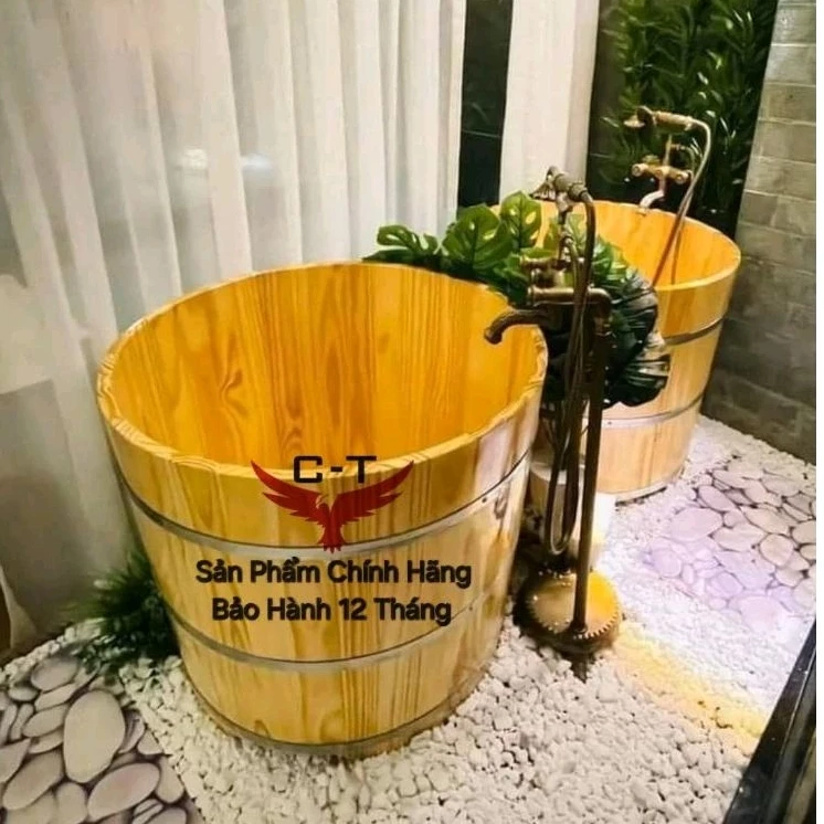 Bồn tắm gỗ⚡LOẠI 1- TẶNG 1KG LÁ TẮM DAO ĐỎ- bồn tắm spa,bồn ngâm thảo dược,thùng tắm gỗ giá rẻ