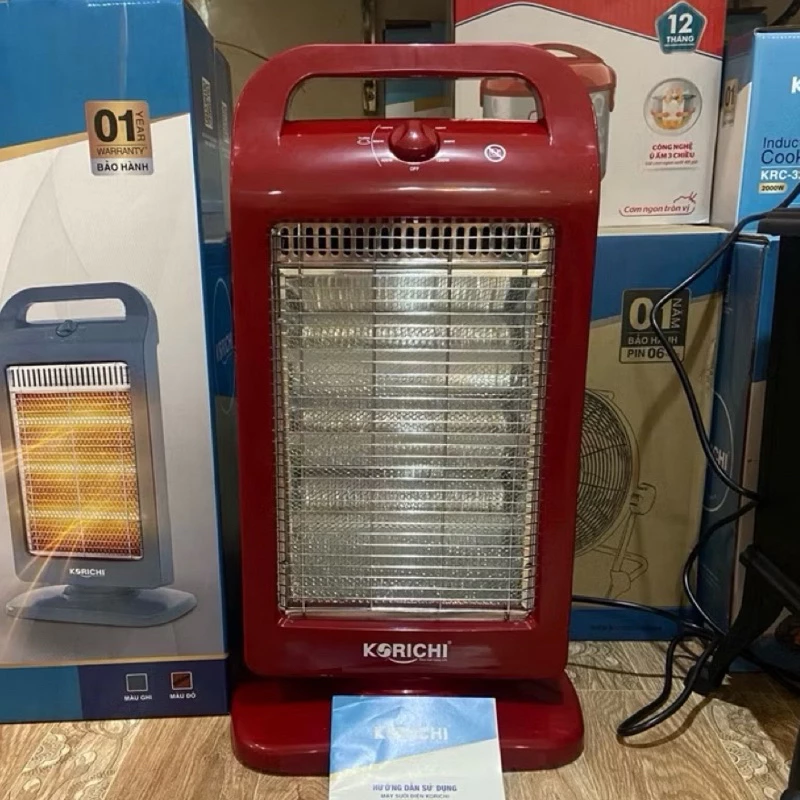 Sưởi Điện 3 Bóng KORICHI KRC-2126-Làm Ấm Nhanh-Không Khô Da-Xoay Tự Động-Bảo Hành 12 Tháng