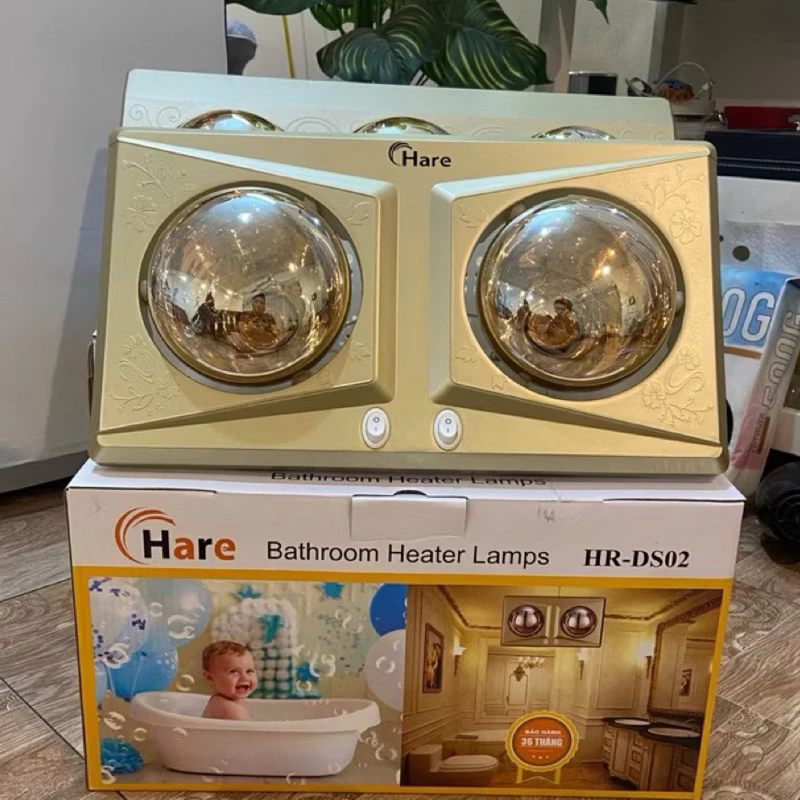 Đèn Sưởi Phòng Tắm Hare 2 Và 3 Bóng Làm ấm Nhanh-Chất Liệu An Toàn Cho Sức Khoẻ-Bảo Hành 36 Tháng