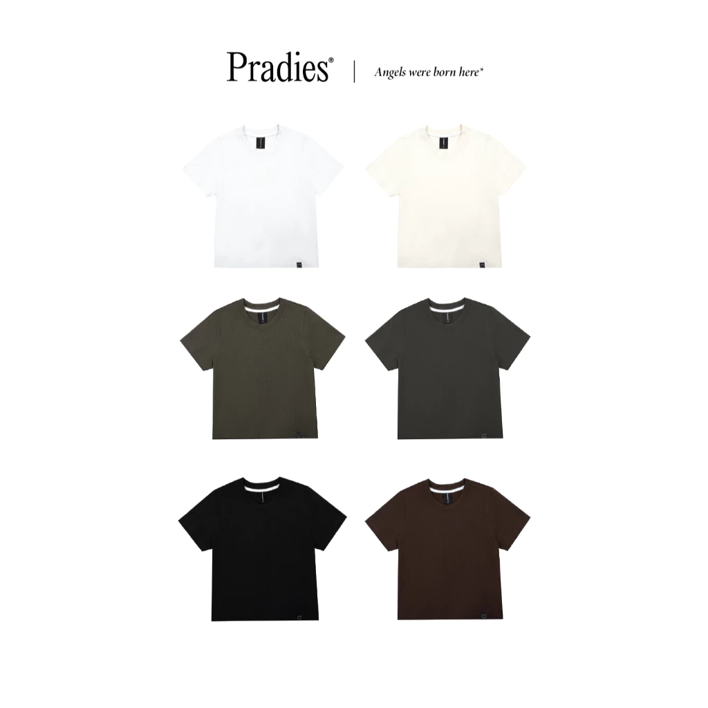 Áo Baby Tee Trơn Basic PRADIES Vải Cotton Dày Dặn (Nhiều màu)
