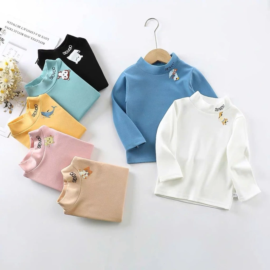 Áo giữ nhiệt cổ 3 phân, chất tăm lạnh cao cấp cho bé trai bé gái size 5-20kg...