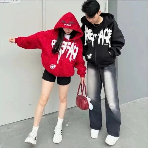 Áo khoác HOODIE ZIP nỉ in nổi full áo,  nón 2 lớp vải chính from rộng.