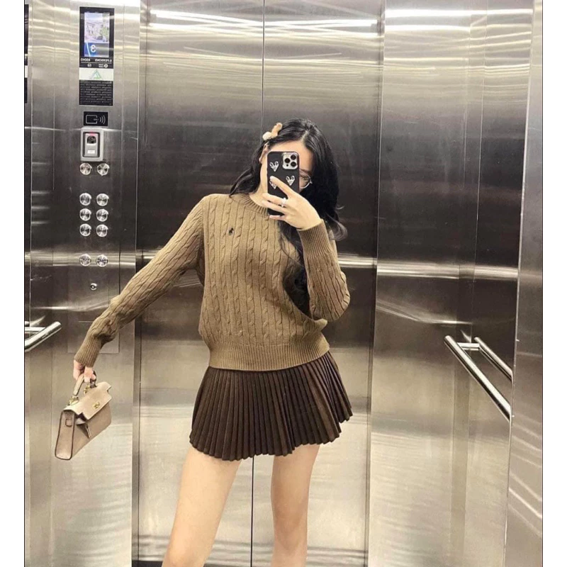 [Order-2k93] Áo sweater len thừng thêu RP Lauren chất len dày dặn dáng rộng Lilis room