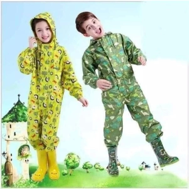 Bộ quần áo mưa trẻ em Ánh Dương vải dù 6-10 Tuổi