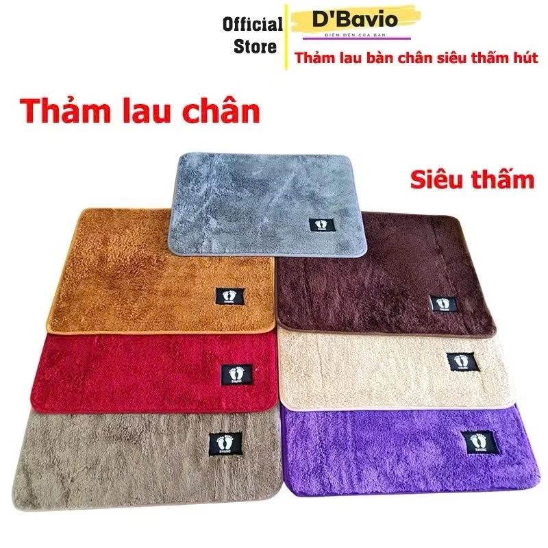 [ 40 x 60cm ] Thảm lau chân, thảm chùi chân trải sàn chất liệu len mịn siêu thấm hút đế cao su chống trơn trượt GDDA